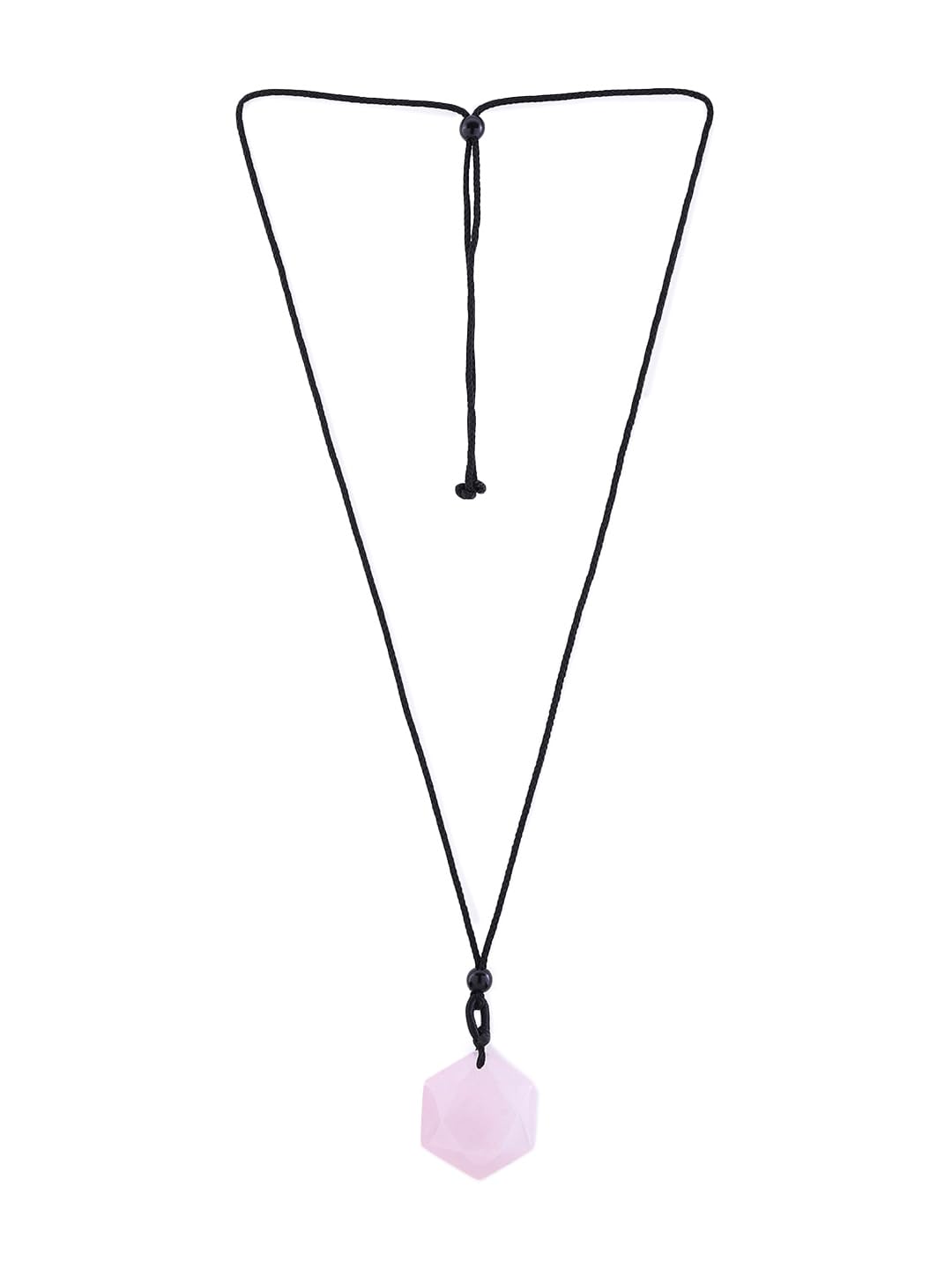 El Regalo Natural Healing Stones Hexagram Pendant Unisex Necklace for Men/Women (Pink Rose Quartz)