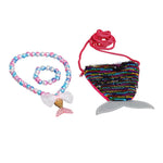 El Regalo 3 PCs Set of Mermaid Princess Girls Kids Necklace & Bracelet with Coin Pouch - Sequins Mermaid Tail Coin Purse Necklace Bracelet Gifts for Girls/Kids/Toddlers (Option-2)