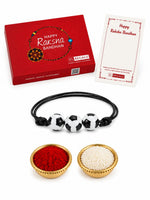 El Regalo 1PC Rakhi for Kids | Sports Balls Bracelet Rakhi for Brother- Rakhi for Sports Lover Bhai with Roli-Chawal Shagun, Message Card in Rakhi Gift Box for Kids/Adults (Option-8)