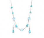 El Regalo 2PCs Crystals Beads Necklace & Earrings Jewelry Set for Kids/Girls & Teens - Shimmering/Matt Crystal Beads Fancy Jewelry Set (Blue Stars)