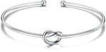 El Regalo Stainless Steel Forever Love Knot Infinity Cuff Bracelets for Girl & Women- Waterproof Infinity Knot Adjustable Bracelet (Silver)