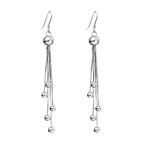 El Regalo Long Tassel Dangle Drop Bead Hook Earrings for Girls & Women- Retro Fashion Long Beaded Earrings