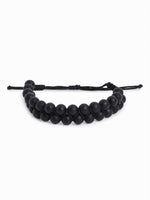El Regalo 1 PC Tiger Eye & Black Onyx Matte Finish Double Layered Unisex Adjustable Bracelet - Men & Women Bracelet For Reiki Healing (Black Matt Stones Bracelet)