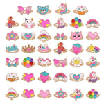 El Regalo 36 Pcs Adjustable Enamel Kids Rings - Unicorn, Rainbow, Strawberry, Flowers & More | No-Duplicate Dress-Up Jewelry Box for 4-12 Year Old Girls - Birthday, Christmas, Valentines (Style-2)