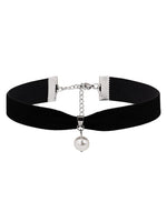 Sacina Gothic Pearl Choker, Pearl Choker Necklace, Black Velvet Choker, Halloween Christmas New Year Jewelry Gift For Women
