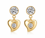 El Regalo Luxury 18K Gold Plated Stainless Steel Earrings for Women & Girls | Premium CZ Studded Anti-Tarnish Drop Earrings | Romantic Heart & Star Western Jewelry Gift Set (Heart Earrings)