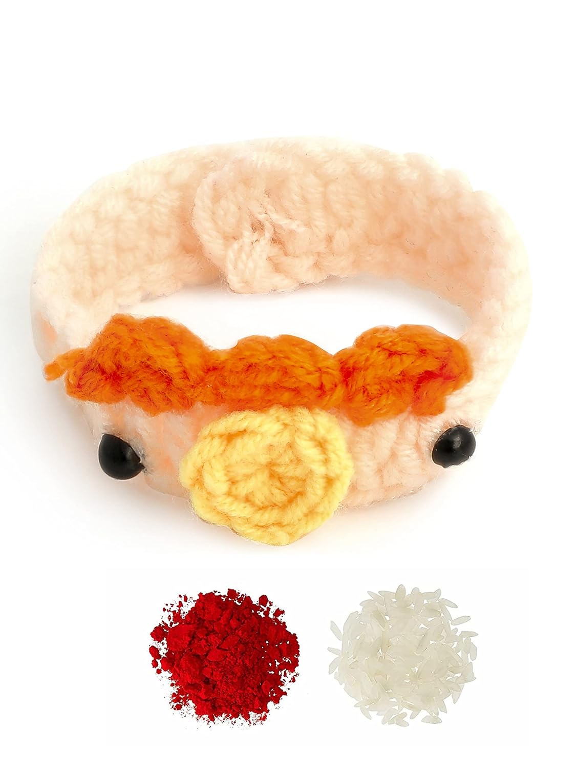 El Regalo Kids Rakhi- 1PC beautiful Hand Knitted Animals Kids Rakhi with, Rakhi Card in Rakhi Gift Box- Unique Adjustable, Soft, Knitted Rakhi for Babies/Toddlers/Kids (Rooster Knitted Rakhi)
