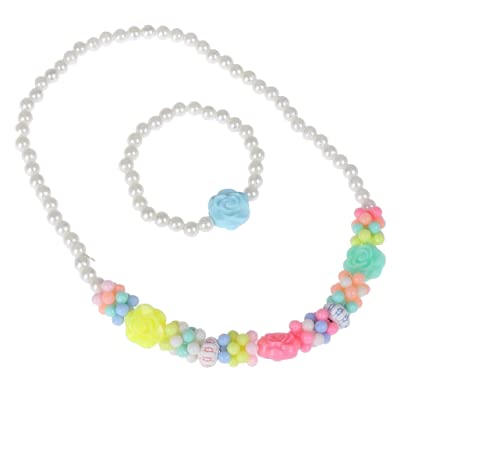 El Regalo Little Girls Necklace Bracelet Set | Kids/Toddlers Necklace, Bracelet Set - Beaded Necklace Bracelets for Toddlers Kids Colorful Princess Children Beads Necklace Jewelry Dress Up