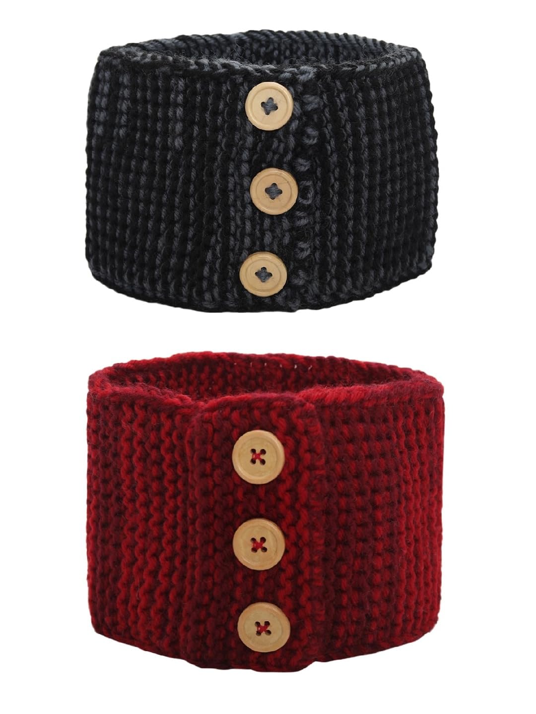 EL REGALO Women Pack Of 2 Knitted Chill Wrap Headbands