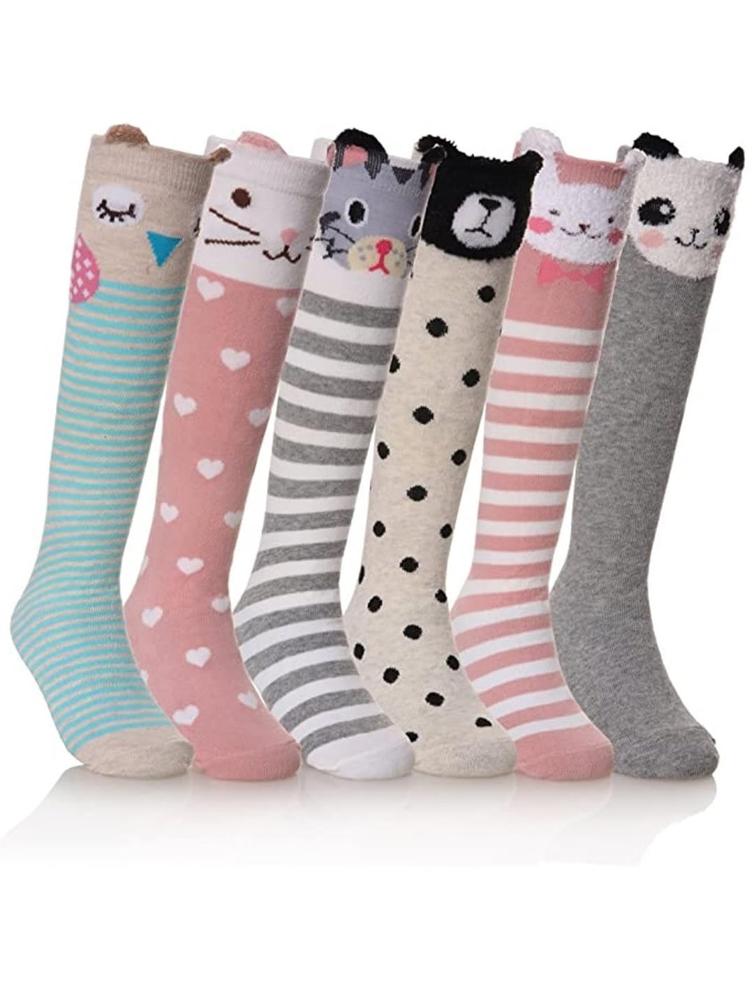 EL REGALO Kids Pack Of 6 Patterned Knee-Length Socks