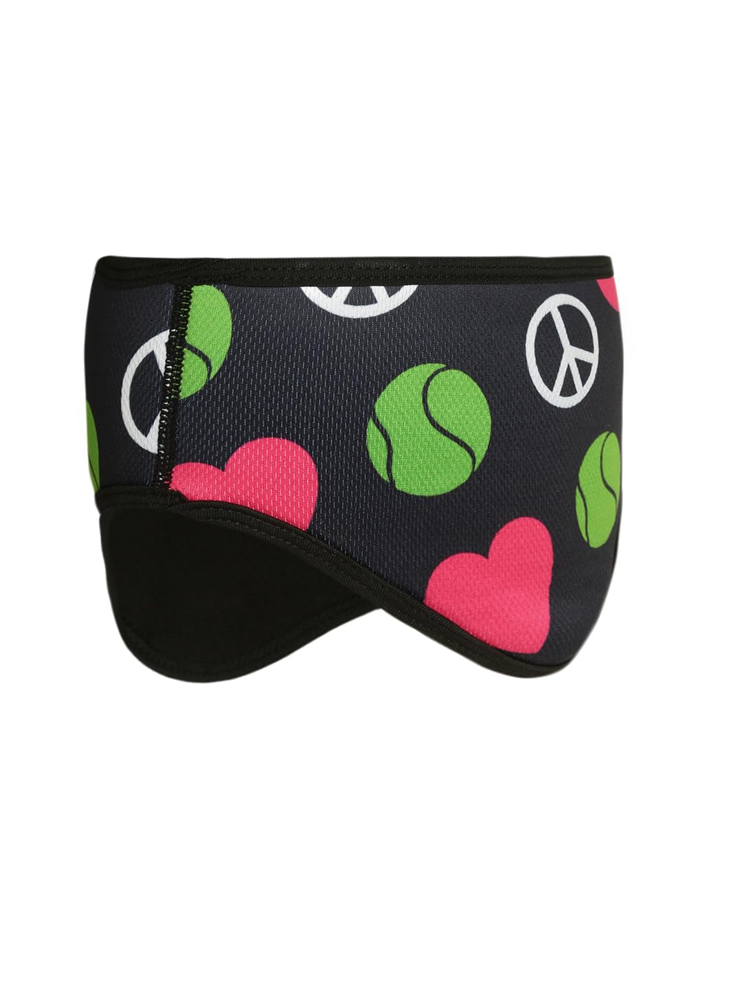 El Regalo 1 PC Winter Unisex Ear Warmer Headbands- Winter Earmuff Headbands for Adult Men, Women, Teens, Girls, Boys (Black Hearts)