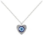 El Regalo Evil Eye Pendant Necklace for Girls & Women | Evil Eye Necklace Third Blue Eyes Amulet Protection Pendant for Girls & Women (Heart Silver)