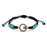 El Regalo With Evil Eye Evil Eye Bracelet For Unisex Adult (black And Turquoise)