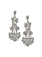 El Regalo Long "Tree of Life" Oxidized Silver Plated Stones Earrings - Ethnic Wedding Tassel Earring for Girls & Women