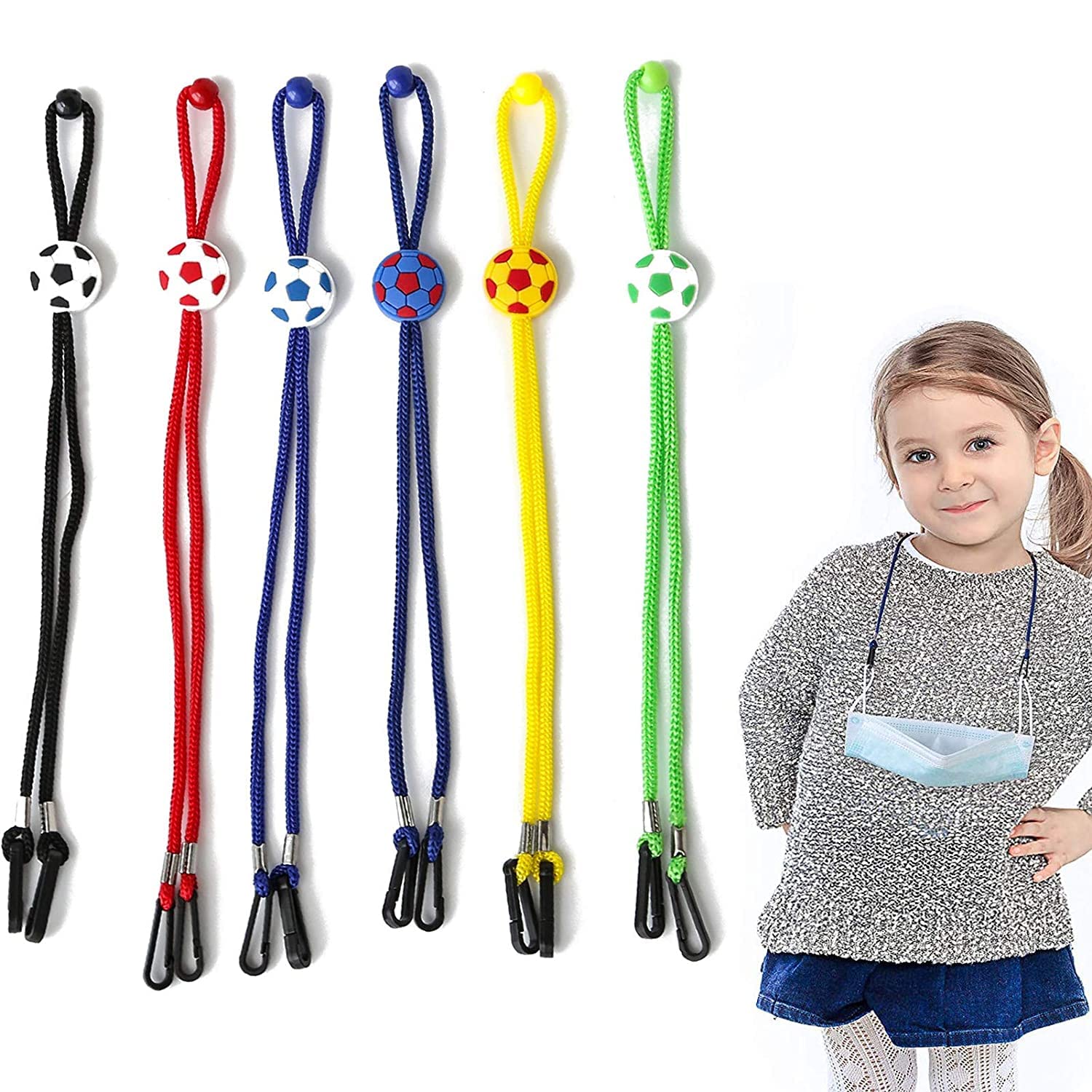 El Regalo Football Safety Facemask Lanyard for Kids- Boys & Girls | Child Adjustable Lanyard Handy Convenient Safety Face Mask Holder Rope, Mask Holder for Kids, Adjustable Mask Strap (4)