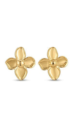 El Regalo Luxurious Oil Drip Flower Stud Earrings for Women & Girls | Stainless Steel Floral Studs | Anti-Tarnish, Skin Friendly Enamel Jewelry | Gift for Her (Floral Collection) (Gold)
