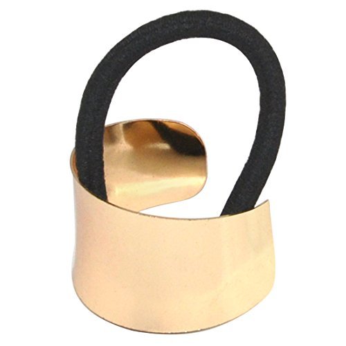 El Regalo Circle Cuff Elastic Ponytail Holders Hair Tie | Curved Cuff Semicircle Elastic Stretch Ponytail Holder Hair Rubber Band for Girls & Women (1 Golden)