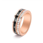 El Regalo Stainless Steel Roman Neumeral Spinner Ring for Men/Women - Fidget Spinner Anxiety Relief Anti Tarnish Rotating Ring in Rose Gold For Men Women (10)