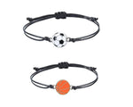 El Regalo 2 PCs Sports Ball Unisex Adjustable Bracelets Set for Kids/Girls/Boys/Teens/Men/Women - Basket Ball, Football, Baseball (Style-2)