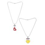 El Regalo 2 PCs Best Friend BFF Enamel Hearts Unisex Pendant Necklaces Set for Kids/Girls/Boys/Besties/Soul Sisters (Option-4)