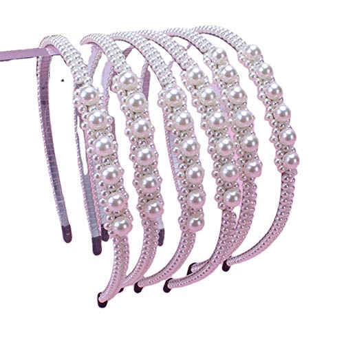 El Regalo Pearl Beads Decoration Plastic Hair Band for Kids, Girls and Women (Bunch of Pearls Flowers Hairband)