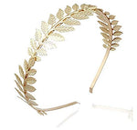 El Regalo's Golden Three Leaf Vintage Crown Style Trendy & Elegant Metal Hairband/Hair accessories for Girls & Women (Leaves Bunch- Golden)