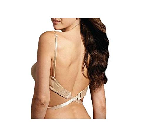 El Regalo Women's Adjustable 2 Hook Bra Extender Strap/Bra Converter for Backless or Low Back Dresses (Beige)