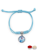 El Regalo 1PC Girls Princess Rakhi- Frozn Elsa Anna Rakhis - Girls Rakhi for Sister/Niece with Roli Chwal, Rakhi Message Card in Rakhi Box for Babies/Toddlers/Kids (Sky Blue Elsa Princess Rakhi)