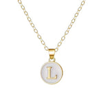 El Regalo Unisex Personalized Name Initial Letters Pendant Necklace-Enamelled Name Initials Pendant with Stainless Steel Chain (L)