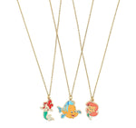 El Regalo 3 PCS Kids Girls Necklace Set with Mermaid Fish Tail Princess & Fish Charms Gifts Jewelry for Best Friends