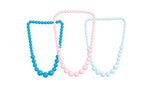 El Regalo 3 PCs Kids Girls Necklaces Jewelry Set- Girls Beaded Princess Necklaces- Pink, Blue, Sea Green