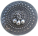 El Regalo Big Oxidized German Silver Ghungroo Adjustable cocktail Finger Ring for Girls & Women