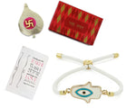 El Regalo Evil Eyes Hamsa Hand Adjustable Cord Unisex Bracelet for All- Unisex Lucky Hamsa Hand Evil Eye Bracelet for Kids/Girls/Boys/Men/Women (White Hamsa Hand)