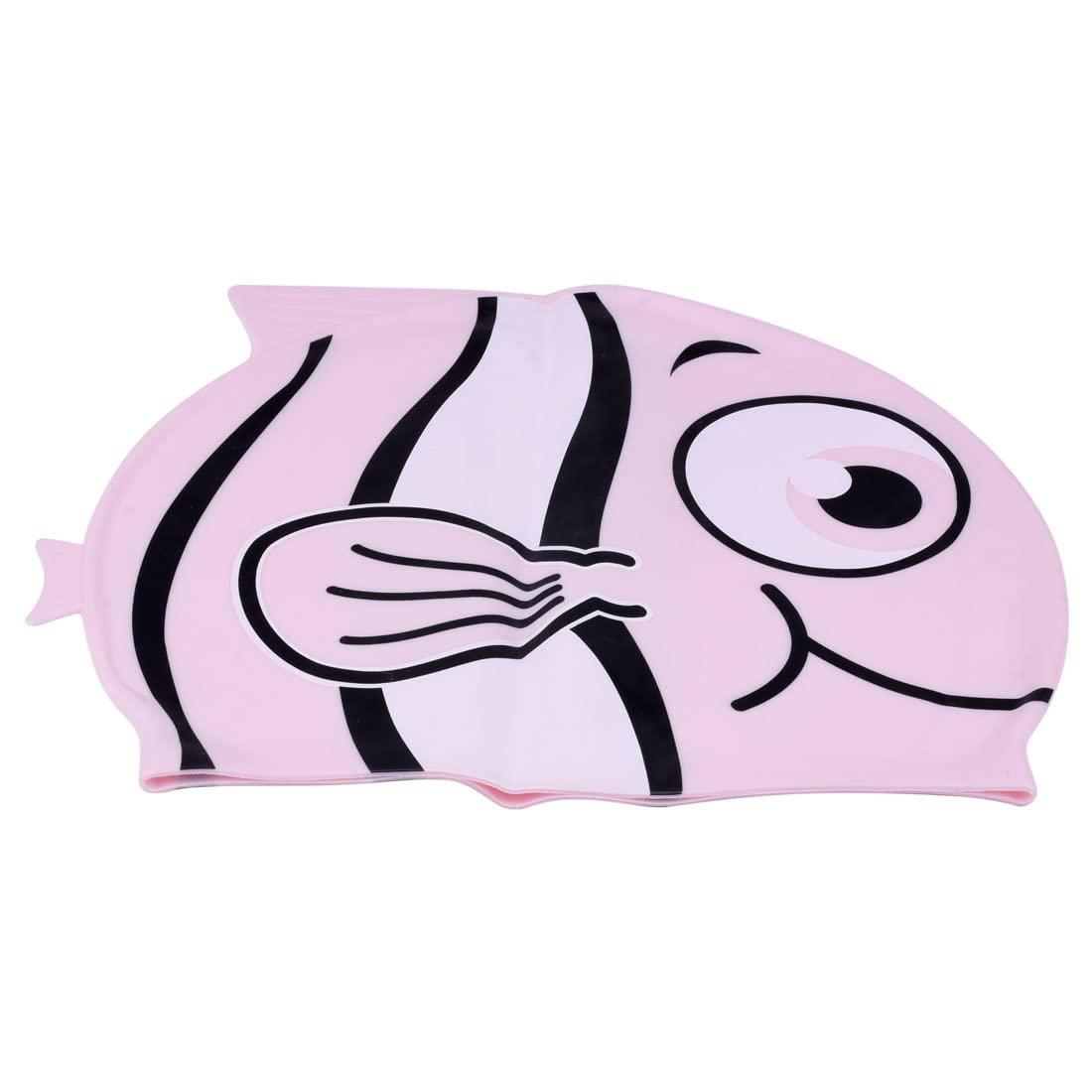 El Regalo Cartoon Fish Swimming Caps for Kids/Girls/Boys (4-16 Years Age Group)- Silicone Waterproof Stretchy Swimming Caps for Girls Boys for Long & Short Hair (Pink)