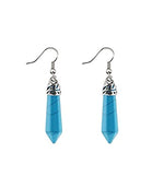 El Regalo Silver Plated with Multi Contemporary Earrings for Girls, Women, Blue Howlite Turquoise