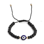 El Regalo 1 PC Evil Eye Black Beads Handwoven Adjustable Unisex Bracelet for Men/Women/Girls/Boys (Blue Evil Eye Bracelet)