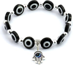 El Regalo Unisex Evil Eye Hamasa Hand Bracelets | Evil Eye Hamasa Hand Bracelet To Protect From Negative Energy (Black)