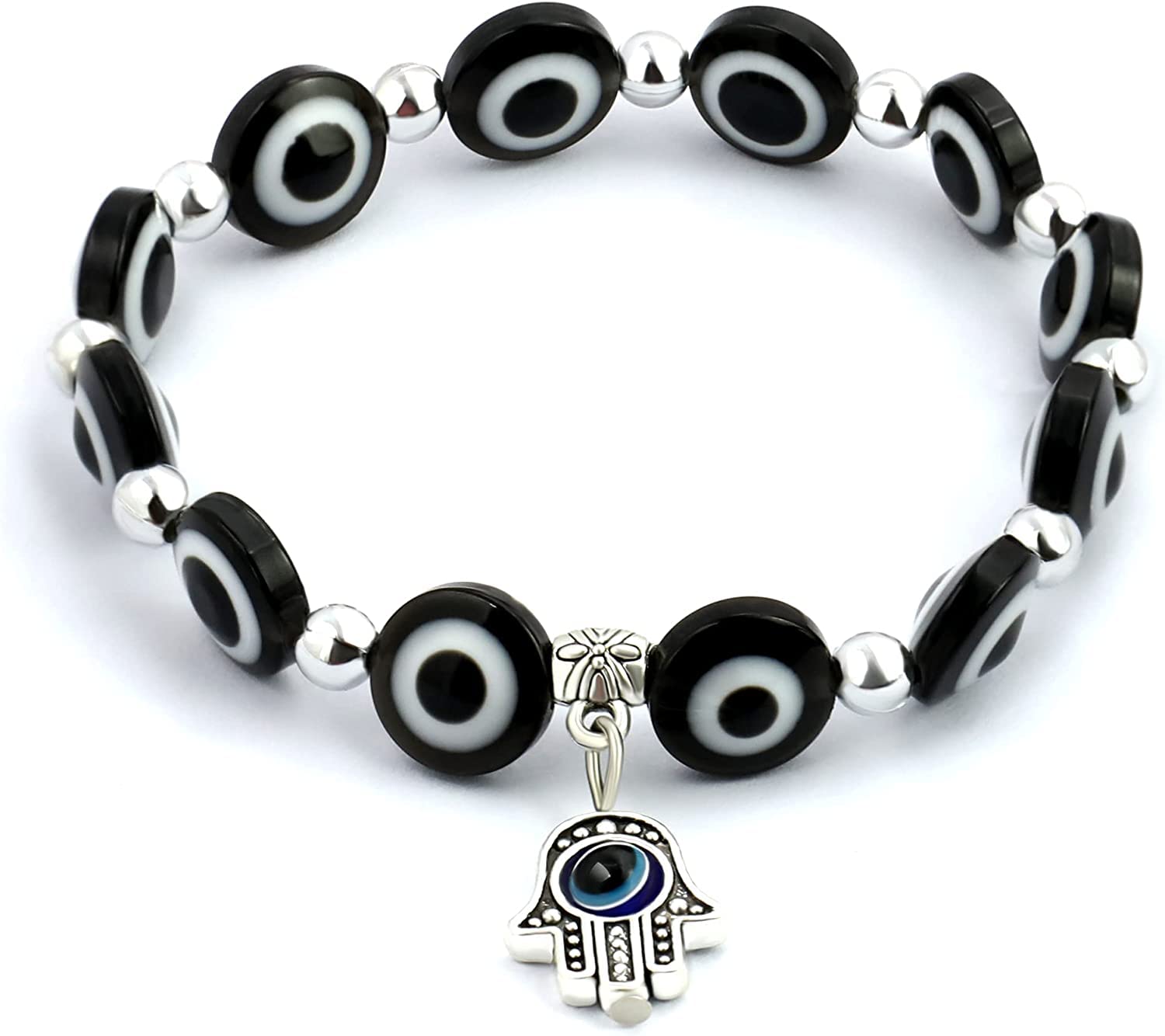 El Regalo Unisex Evil Eye Hamasa Hand Bracelets | Evil Eye Hamasa Hand Bracelet To Protect From Negative Energy (Black)