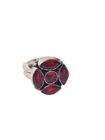 El Regalo 1 PC Finger Ring for Girls & Women- Vintage Silver Plated Stones Studded Adjustable Finger Rings (Red)