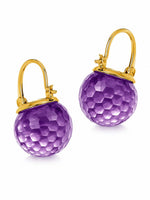 El Regalo Elegant & Graceful Aquamarine Austrian Crystal Earrings for Girls & Women- Sparkly Austrian Crystal Disco Ball Earrings (Misty Purple)