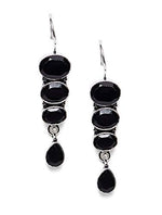 El Regalo Oxidized Silver Plated Vintage Style Stones Statement Party Earrings for Girls & Women (Black)