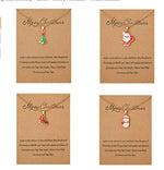 COLORFUL BLING Christmas Tree Bell Boot Snowflake Santa Claus Snowman Pendant Necklace For Women Girl Teen Adjustable Make A Wish Card Link Chain Necklace Xmas Party Jewelry Gift, Metal Enamel, Agate