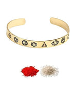El Regalo 1 Copper OM Bracelet Rakhi for Brother/Bhai - Rakhi for Bhai with shagun, Rakhi Message Card in Rakhi Gift Box (Option-5) For Men