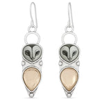 El Regalo Cute Vintage Owl Dangle Earrings for Women & Girls, Boho Ethnic Silver Tone Drop Earrings with Hook - Fashion Owl Jewellery Gift (Owl Style-2)