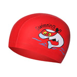 El Regalo Waterproof Swim Cap for Kids Boys Girls, Cute Cartoon PU/Silicone No-Slip Swimming Bathing Cap for Children Long Short Hair, Non-Toxic,Flexible Swim Caps Hat (Fish Red)