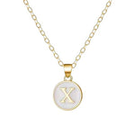 El Regalo Personalized Name Initial Letters Pendant Necklace-Enamelled Name Initials Pendant with Stainless Steel Chain (X)