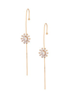 El Regalo 1 Pair Fancy Western Ear Wrap Needle Ear Crawler Earrings - Inlaid Zircon, Elegant Ear Cuff Climber Hook Earrings for Women Girls (Stylish CZ Flowers)
