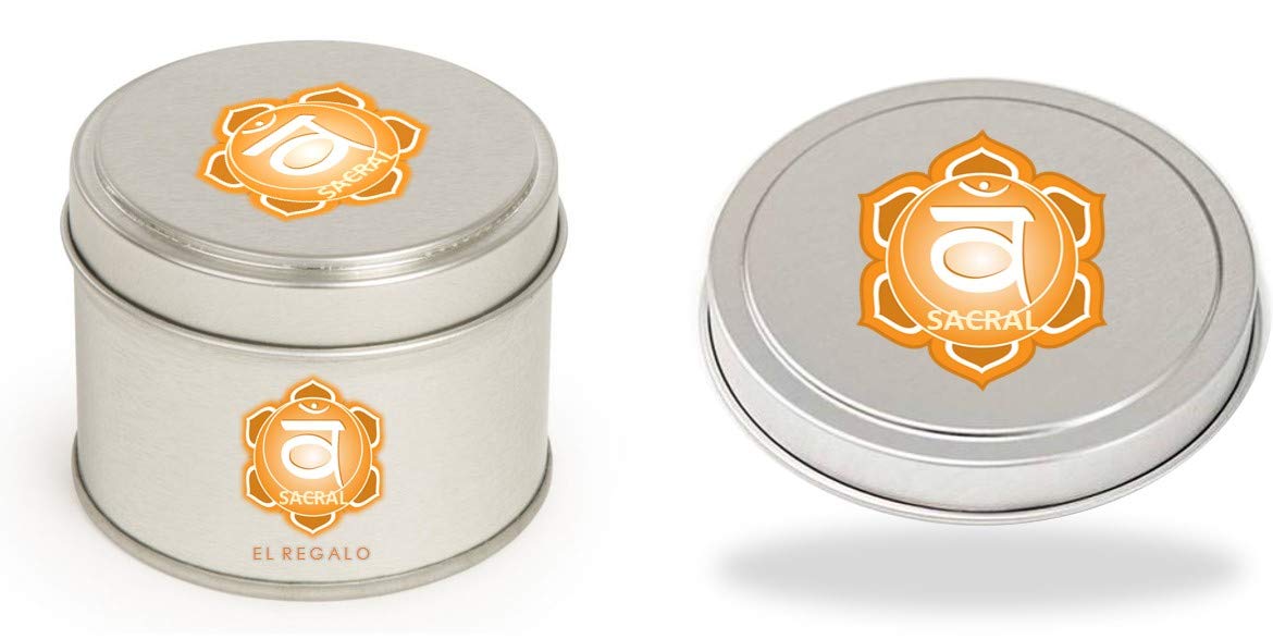 El Regalo Sacral Chakra Tin Candle/Svadhisthana Chakra Aromatherapy/Meditation Chakra Candles: Fragrances: Ylang Ylang