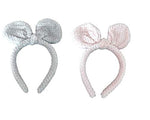 El Regalo 2 pcs Hairbands for kids Bow Headband Hair Accessories for Girls (Pink & Gray)