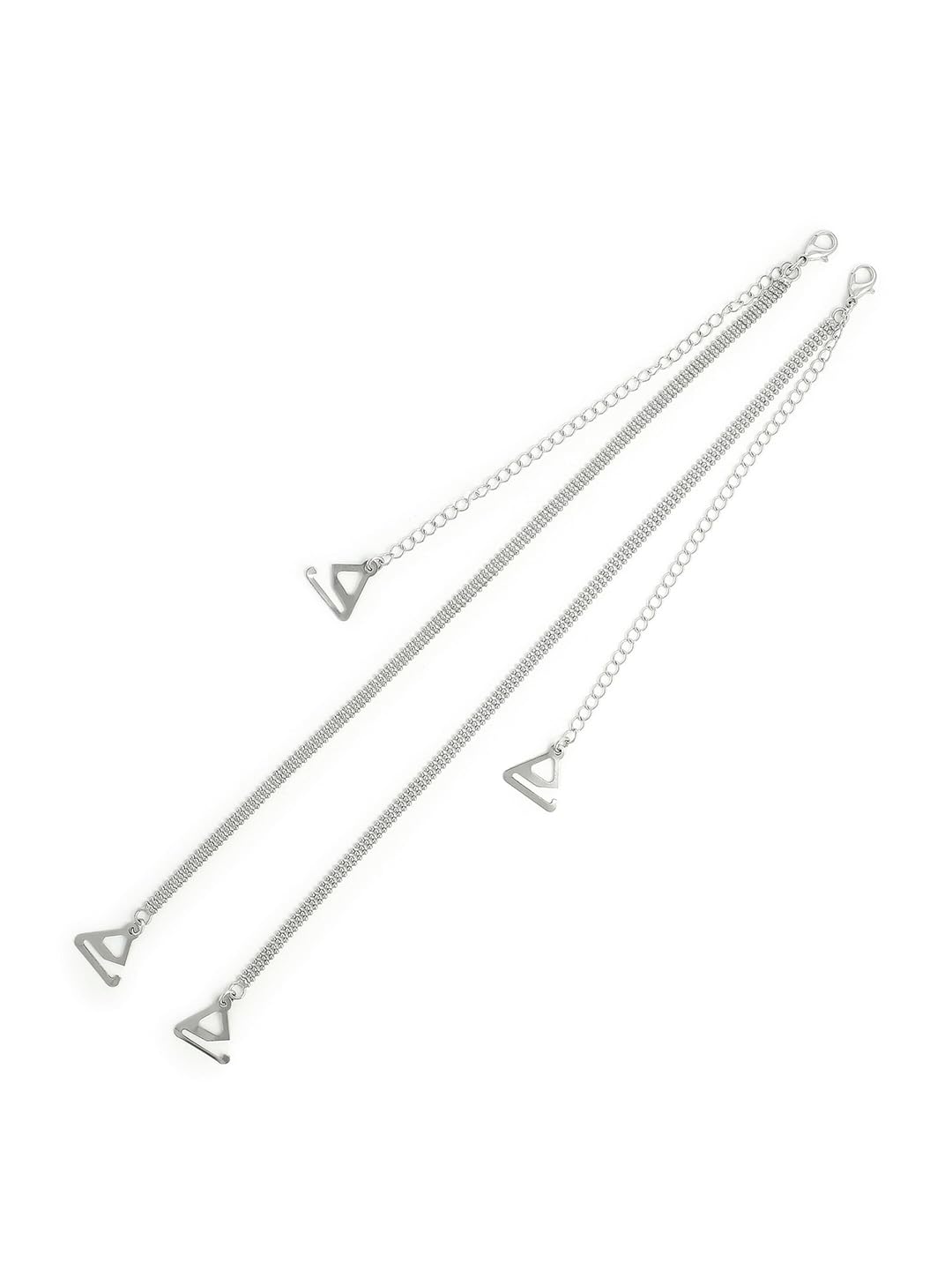 El Regalo Women Silver-Toned Stone-Studded Bra Straps